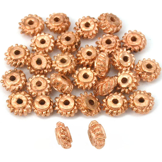 Bali Spacer Copper Plated Beads 7mm 30Pcs Approx.