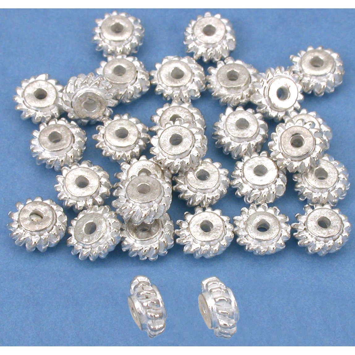 Bali Spacer Beads Silver Plated 7mm 30Pcs Approx.