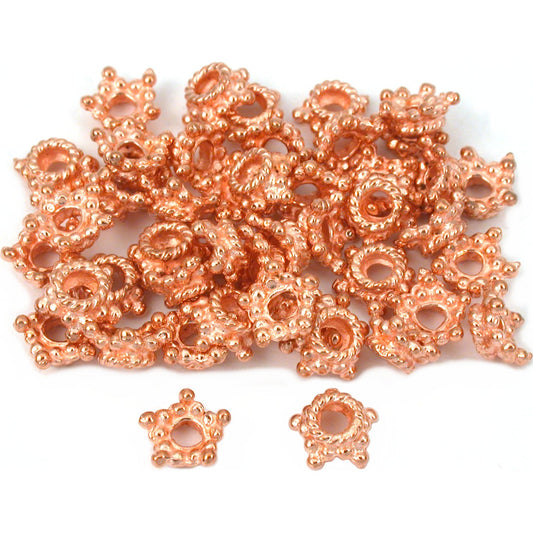 Bali Bead Caps Star Copper Plated 7.5mm 45Pcs Approx.
