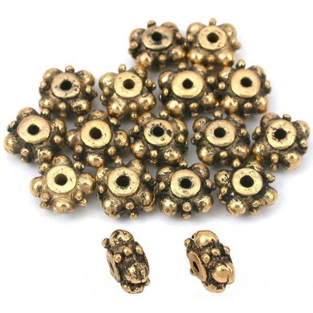 Bali Spacer Antique Gold Plated Beads 9mm 15Pcs Approx.