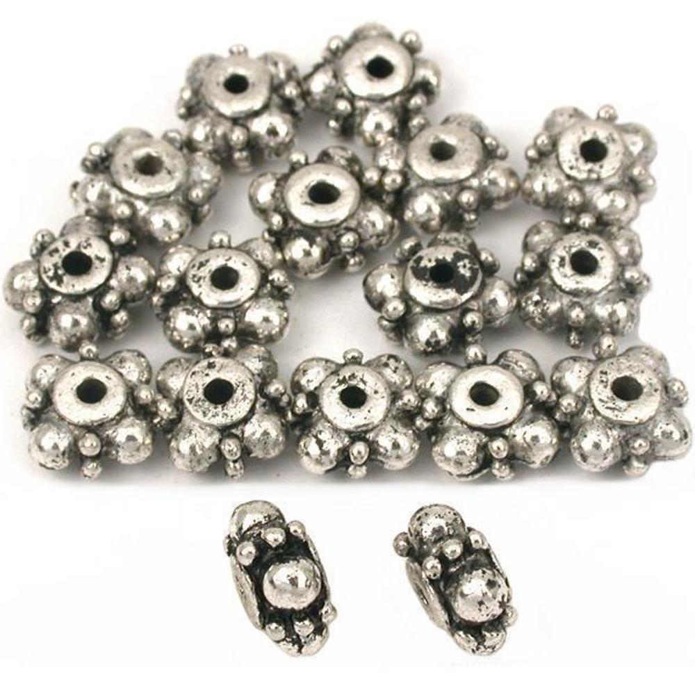 Bali Spacer Beads Antique Silver Plated 9mm 15Pcs Approx.