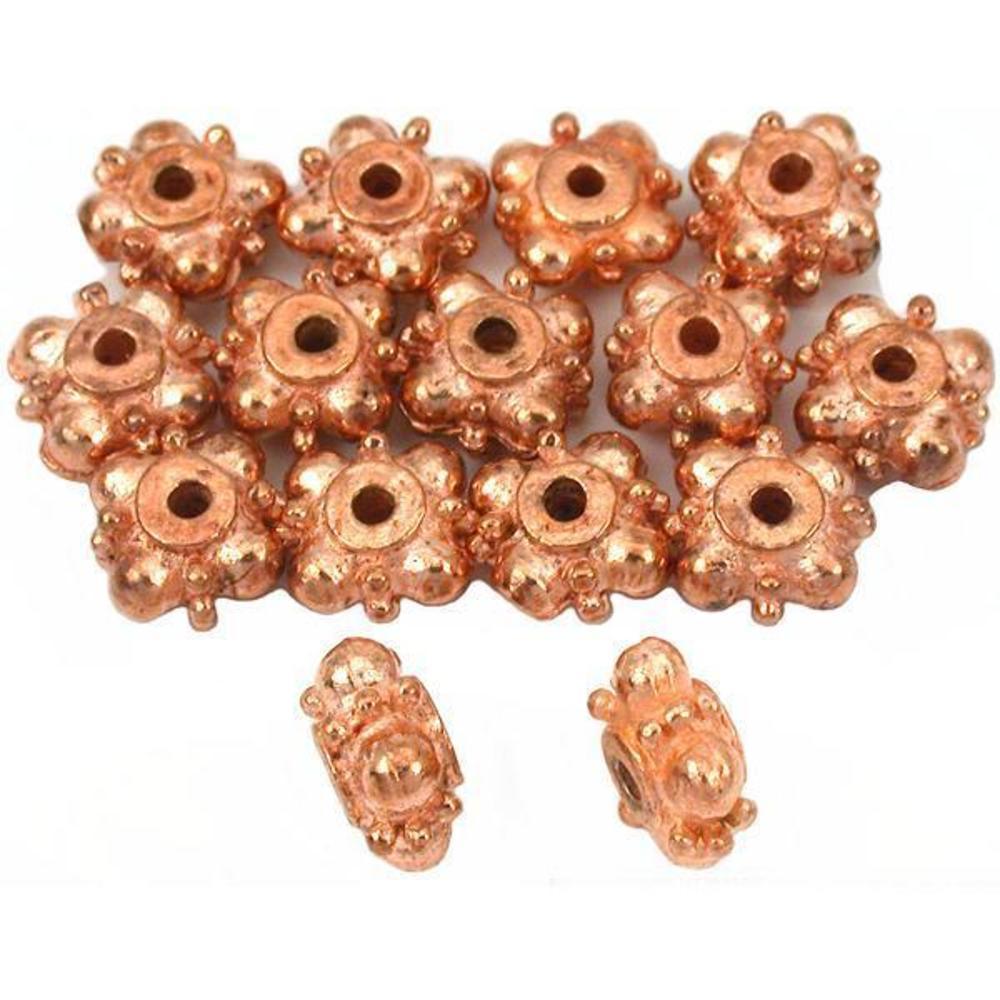 Bali Spacer Copper Plated Beads 9mm 15Pcs Approx.