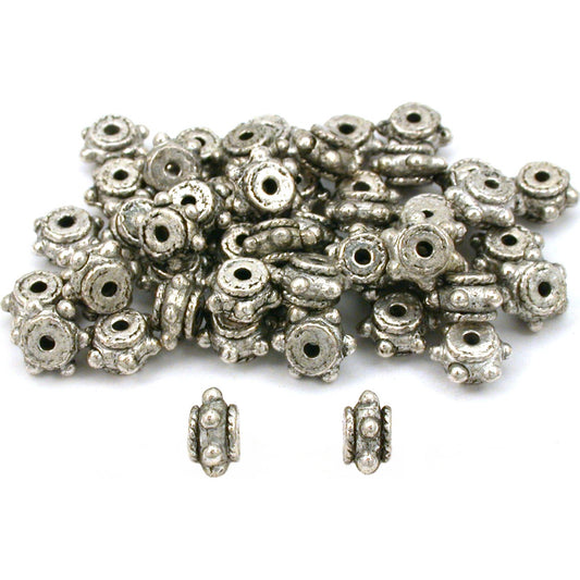 Bali Spacer Beads Antique Silver Plated 8mm 50Pcs Approx.