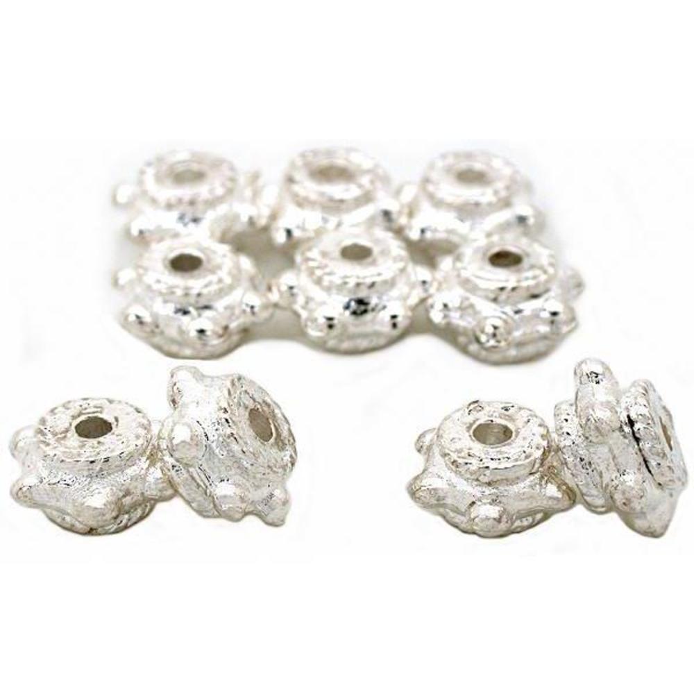Bali Spacer Beads Silver Plated 8mm 10Pcs Approx.