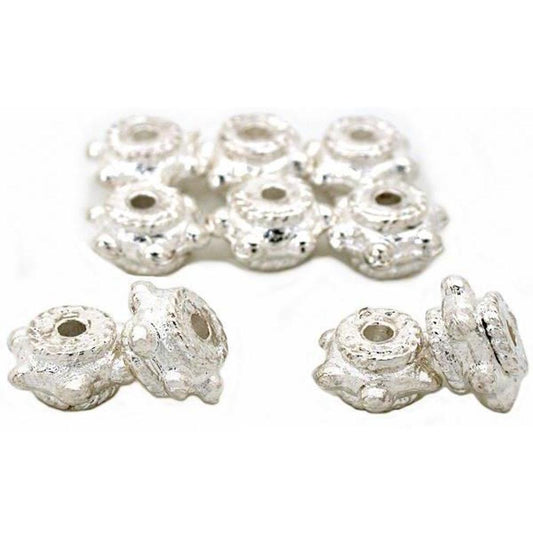 Bali Spacer Beads Silver Plated 8mm 10Pcs Approx.
