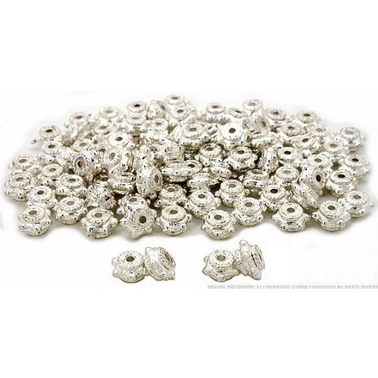 Rondelle Bali Beads Silver Plated 8mm 87 Grams