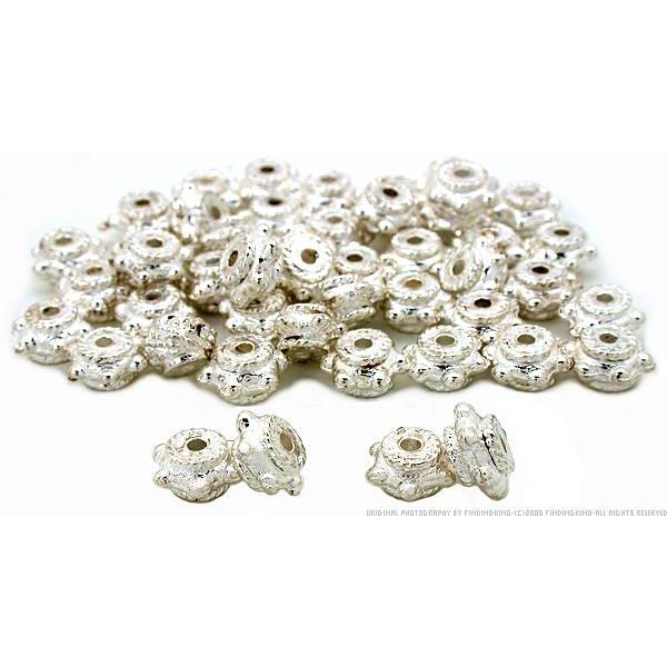Rondelle Bali Beads Silver Plated 8mm 44 Grams