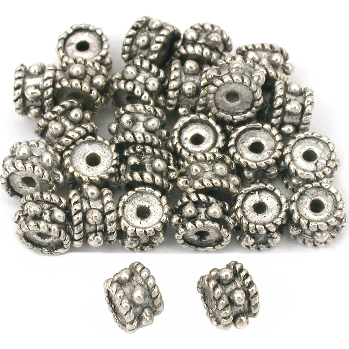 Bali Spacer Rope Beads Antique Silver Plated 6mm 25Pcs Approx.