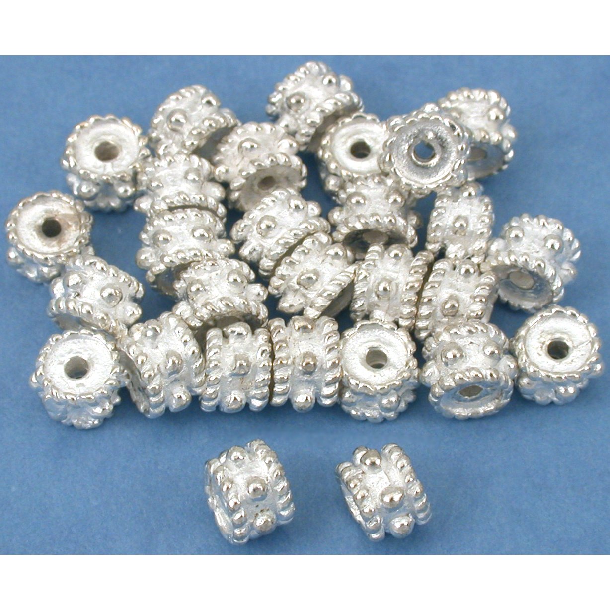 Bali Spacer Rope Beads Silver Plated 6mm 25Pcs Approx.