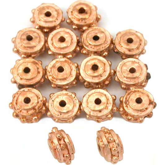Bali Spacer Copper Plated Beads 8mm 15Pcs Approx.