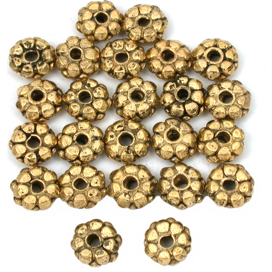Bali Spacer Flower Antique Gold Plated Beads 7.5mm 15 Grams 20Pcs Approx.