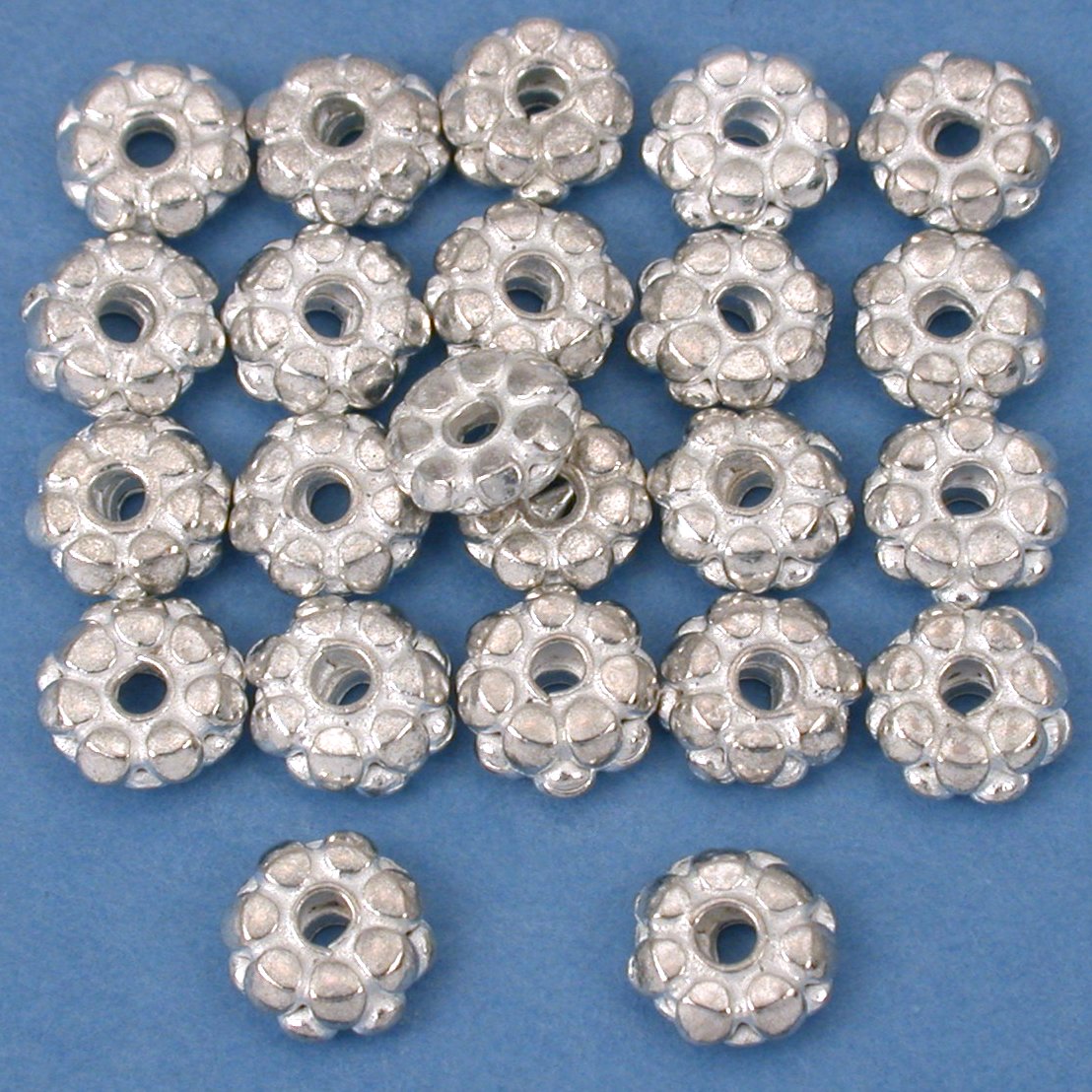 Bali Spacer Flower Silver Plated Beads 7.5mm 15 Grams 20Pcs Approx.