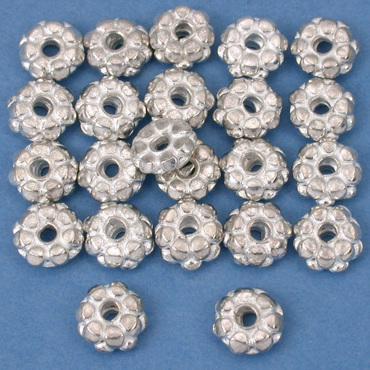 Bali Spacer Flower Silver Plated Beads 7.5mm 15 Grams 20Pcs Approx.