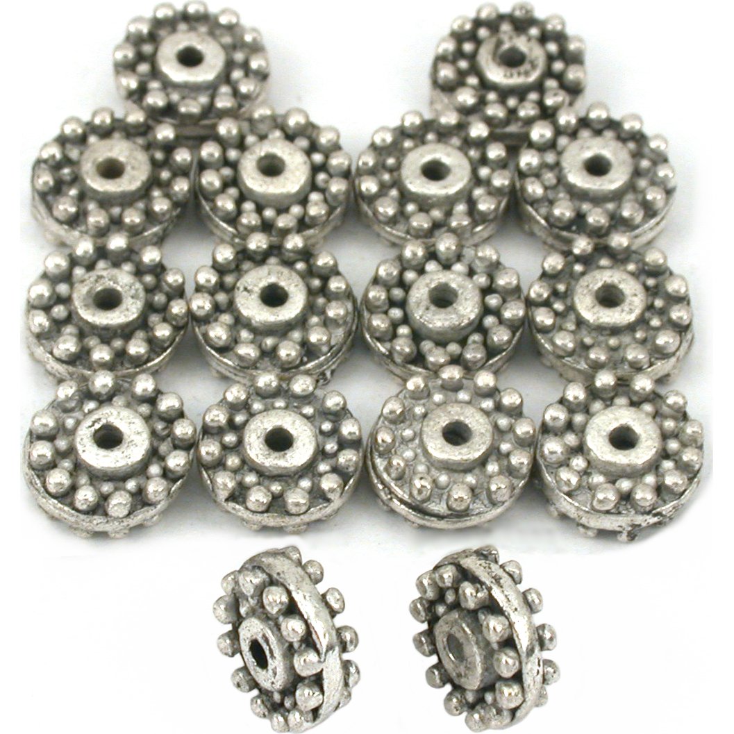 Bali Spacer Beads Antique Silver Plated 9mm 15Pcs Approx.
