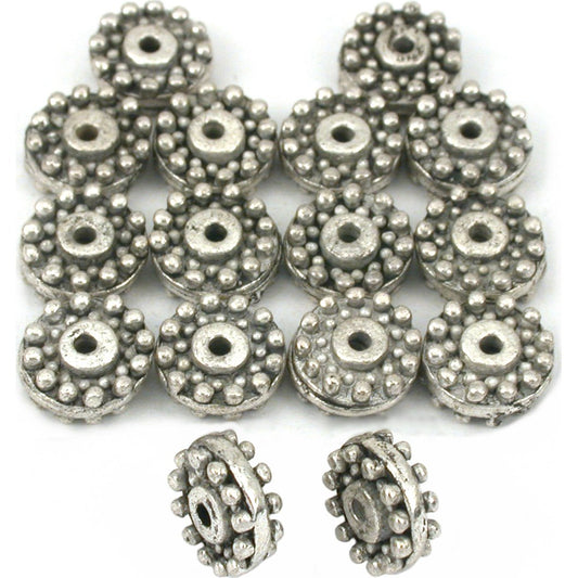 Bali Spacer Beads Antique Silver Plated 9mm 15Pcs Approx.
