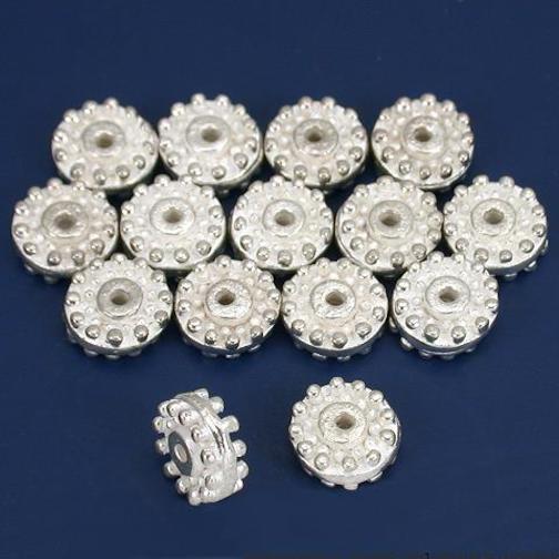 Bali Spacer Silver Plated Beads 9mm 15 Grams 15Pcs Approx.