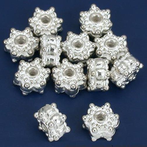 Bali Star Silver Plated Beads 8mm 16 Grams 12Pcs Approx.