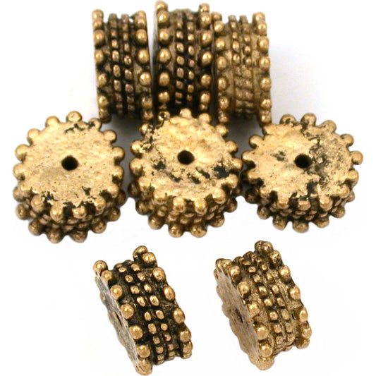 Bali Spacer Antique Gold Plated Beads 10mm 16 Grams 8Pcs Approx.
