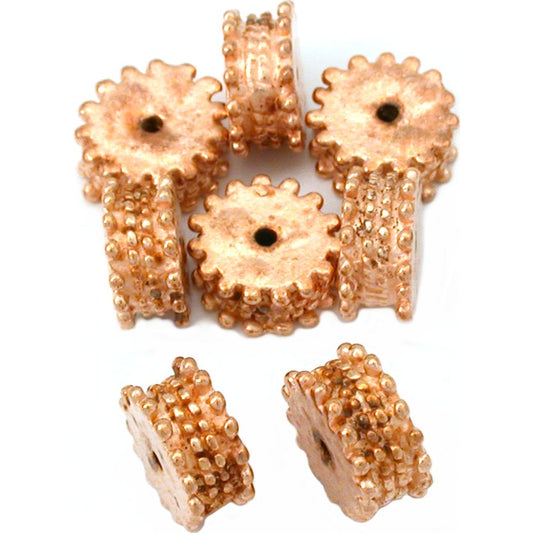 Bali Spacer Copper Plated Beads 10mm 16 Grams 8Pcs Approx.