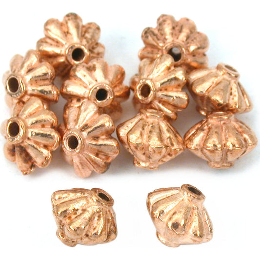 Bali Fluted Saucer Copper Plated Beads 9mm 12Pcs Approx.