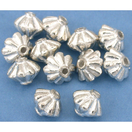 Bali Fluted Saucer Beads Silver Plated 9mm 12Pcs Approx.