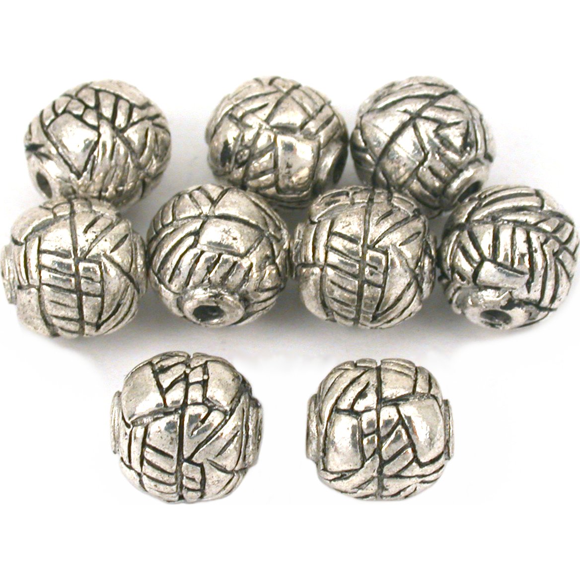 Bali Round Beads Antique Silver Plated 8mm 8Pcs Approx.