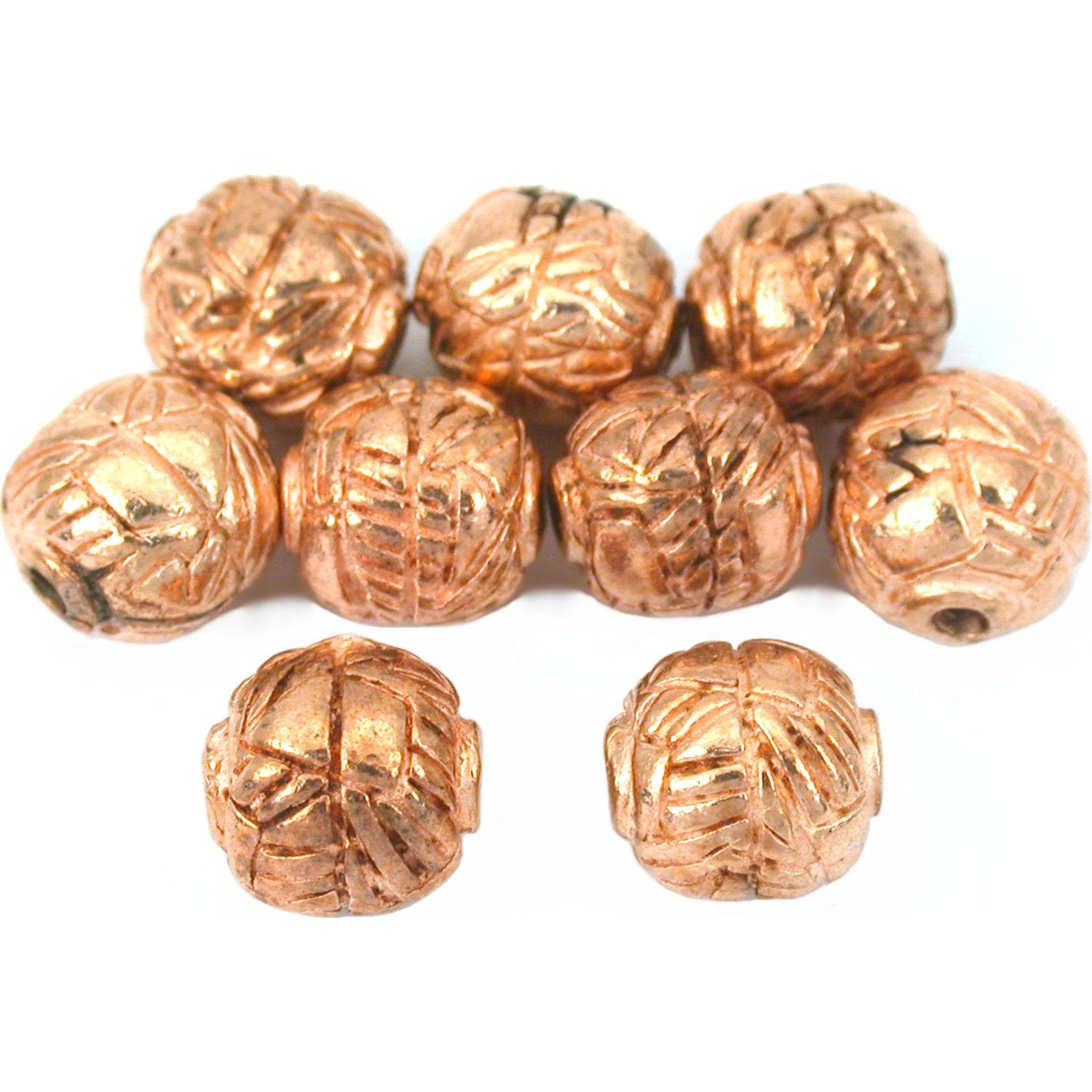 Bali Round Copper Plated Beads 8mm 8Pcs Approx.