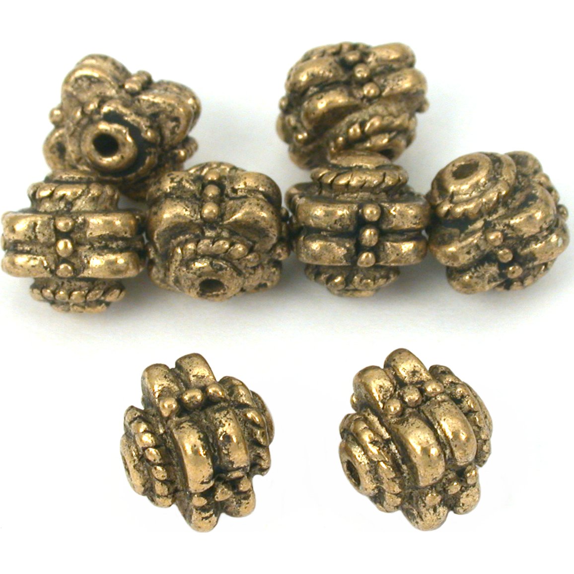 Bali Flower Antique Gold Plated Beads 9mm 8Pcs Approx.