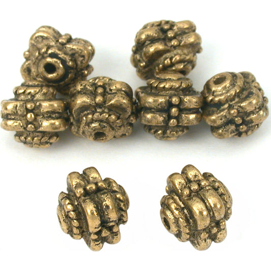 Bali Flower Antique Gold Plated Beads 9mm 8Pcs Approx.