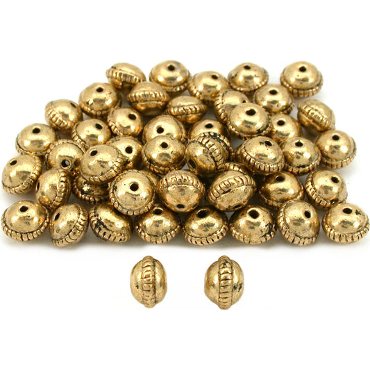 Bali Saucer Antique Gold Plated Beads 8.5mm 50Pcs Approx.