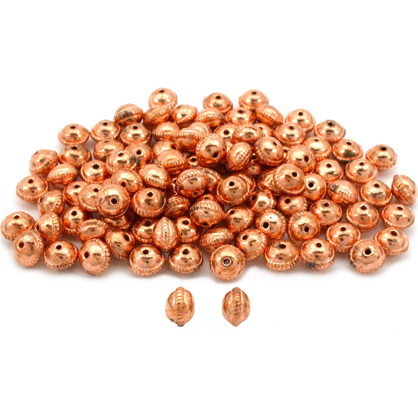 Saucer Bali Beads Copper Plated Parts 8.5mm Approx 100
