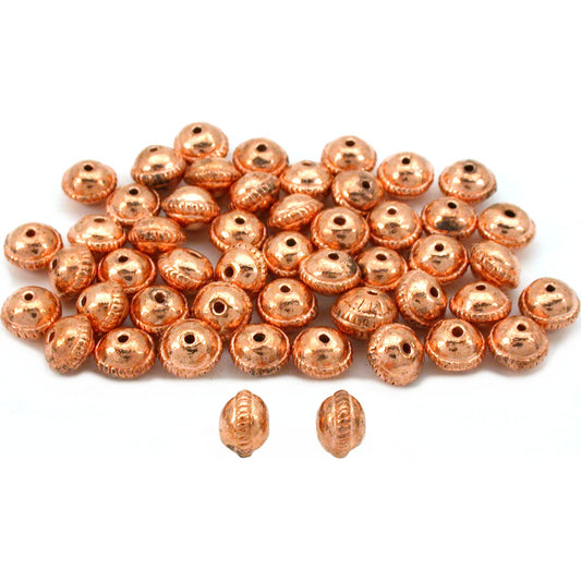 Bali Saucer Copper Plated Beads 8.5mm 50Pcs Approx.