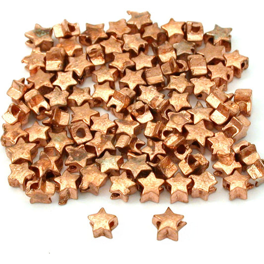 Star Copper Plated Beads 4.5mm 15 Grams 80Pcs Approx.