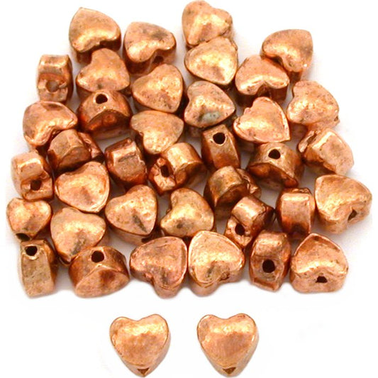 Heart Copper Plated Beads 5mm 15 Grams 35Pcs Approx.
