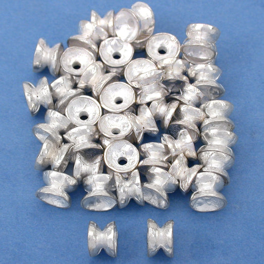 Hourglass Silver Plated Beads 4.5mm 15 Grams 45Pcs Approx.
