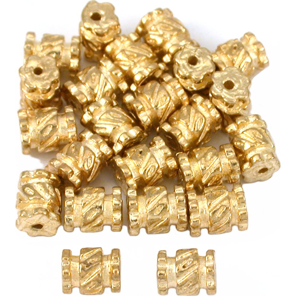 Bali Tube Gold Plated Beads 6.5mm 15 Grams 20Pcs Approx.