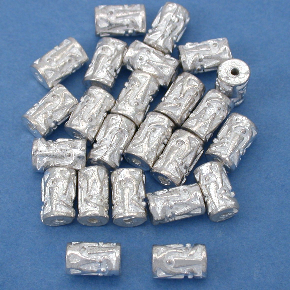 Bali Tube Silver Plated Beads 7mm 15 Grams 20Pcs Approx.