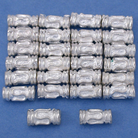 Bali Lariat Tube Silver Beads 9mm 15 Grams 24Pcs Approx.