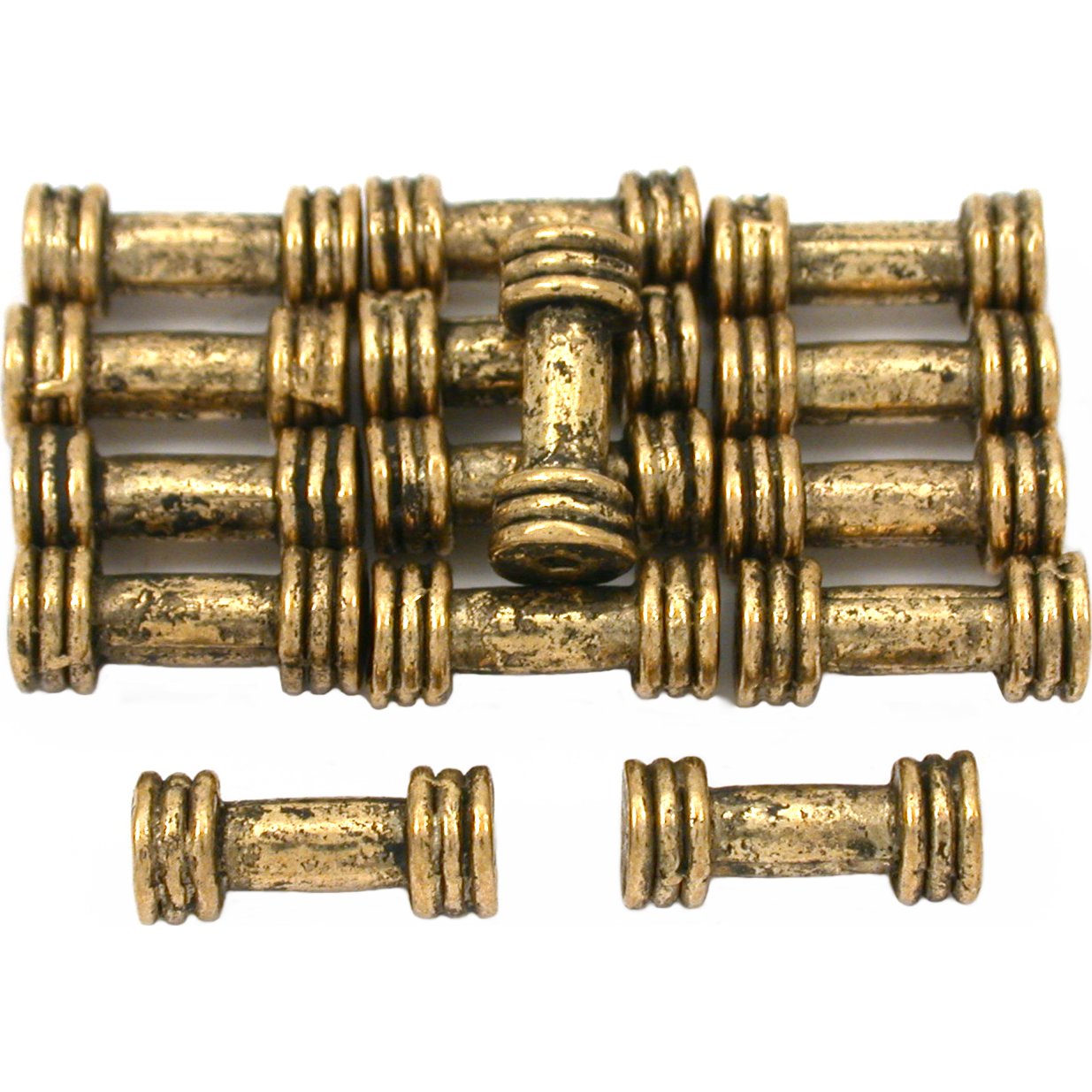 Bali Tube Antique Gold Plated Beads 12mm 15 Grams 15Pcs Approx.