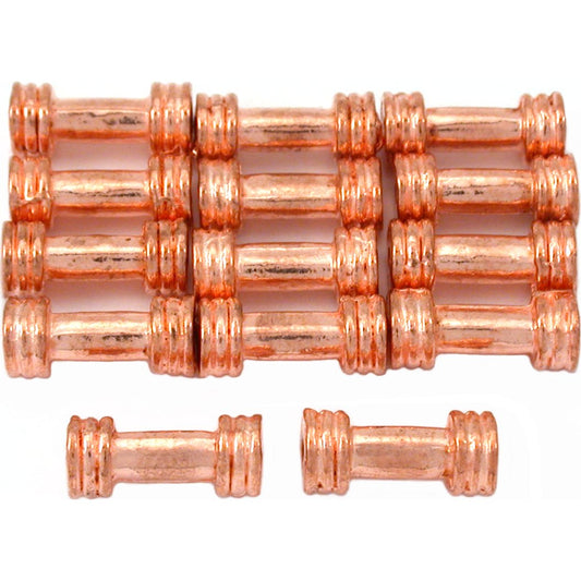 Bali Tube Copper Plated Beads 12mm 15 Grams 15Pcs Approx.
