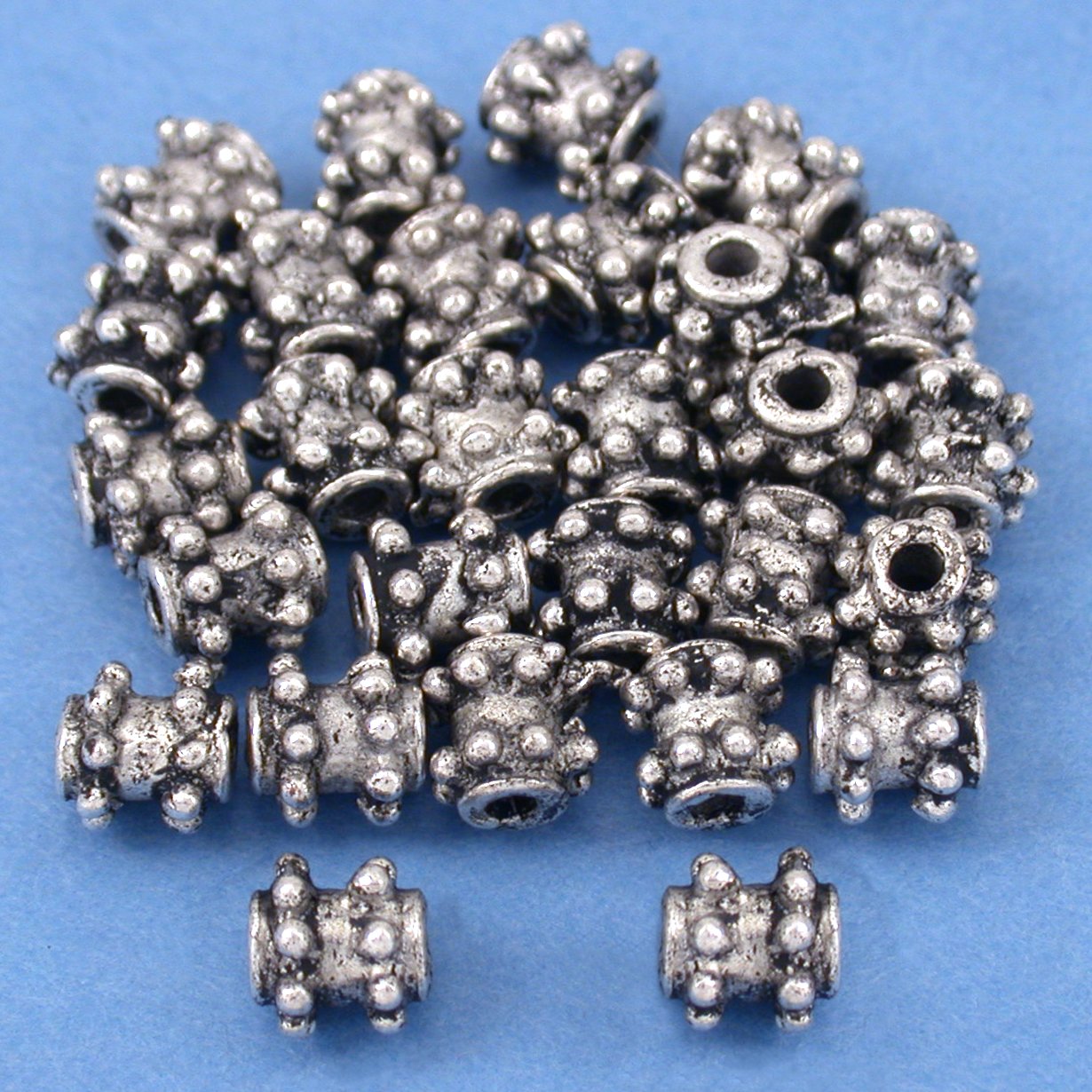 Bali Tube Antique Silver Plated Beads 6mm 15 Grams 25Pcs Approx.