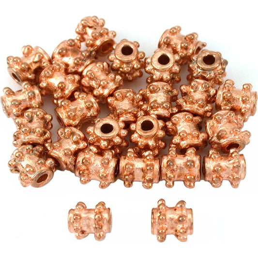 Bali Tube Copper Plated Beads 6mm 15 Grams 25Pcs Approx.