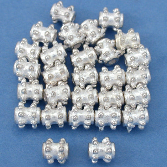 Bali Tube Silver Plated Beads 6mm 15 Grams 25Pcs Approx.