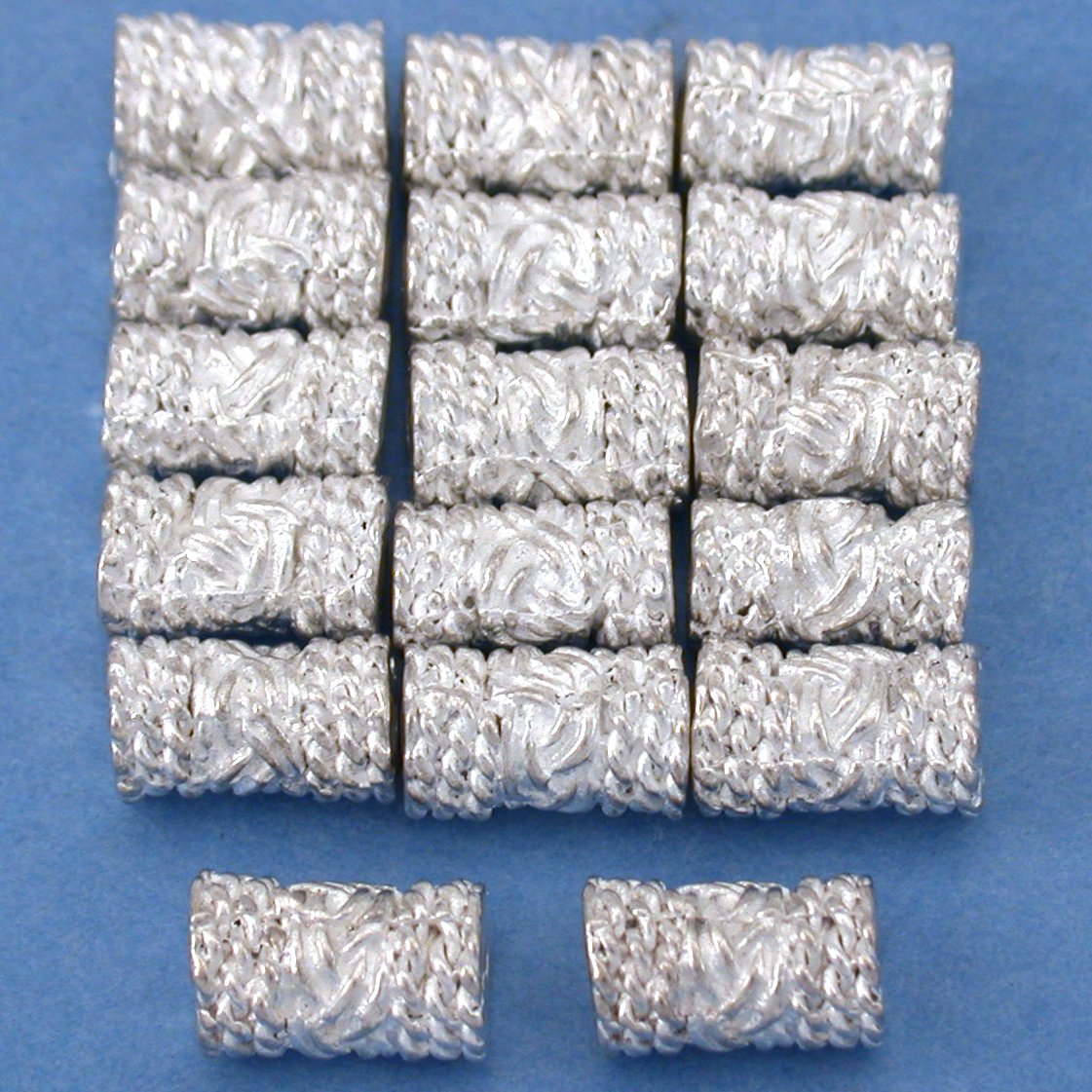 Bali Tube Rope Silver Plated Beads 8.5mm 15 Grams 15Pcs Approx.