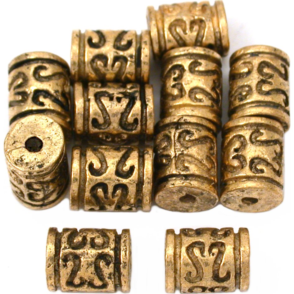Bali Barrel Antique Gold Plated Beads 8mm 15 Grams 10Pcs Approx.