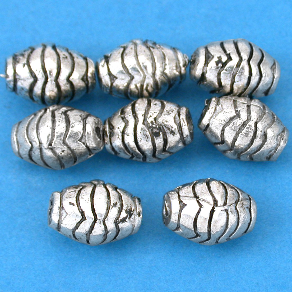 Bali Barrel Antique Silver Plated Beads 10mm 15 Grams 8Pcs Approx.