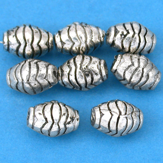 Bali Barrel Antique Silver Plated Beads 10mm 15 Grams 8Pcs Approx.