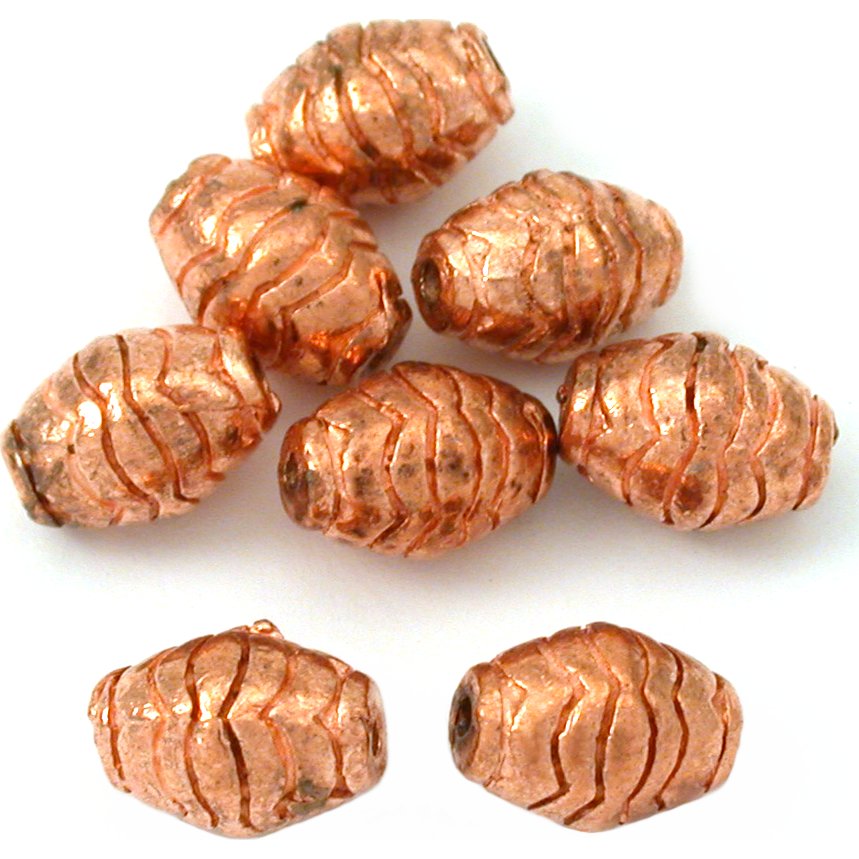 Bali Barrel Copper Plated Beads 10mm 15 Grams 8Pcs Approx.