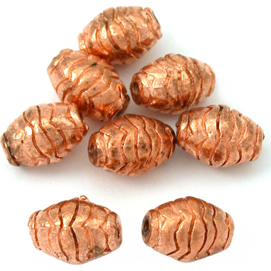 Bali Barrel Copper Plated Beads 10mm 15 Grams 8Pcs Approx.