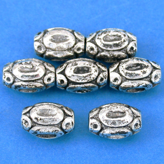 Bali Barrel Antique Silver Plated Beads 11mm 15 Grams 7Pcs Approx.